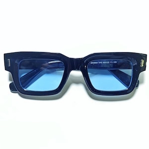 Retro 1970s MAZEY Vintage Style Translucent Square Sunglasses