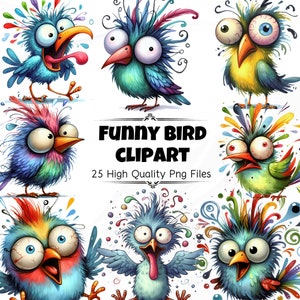 Funny Bird Clipart Set - 20 High-Res PNG Images, Commercially Licensed, Perfect for Custom Creations & Designer Gifts, Digital Download