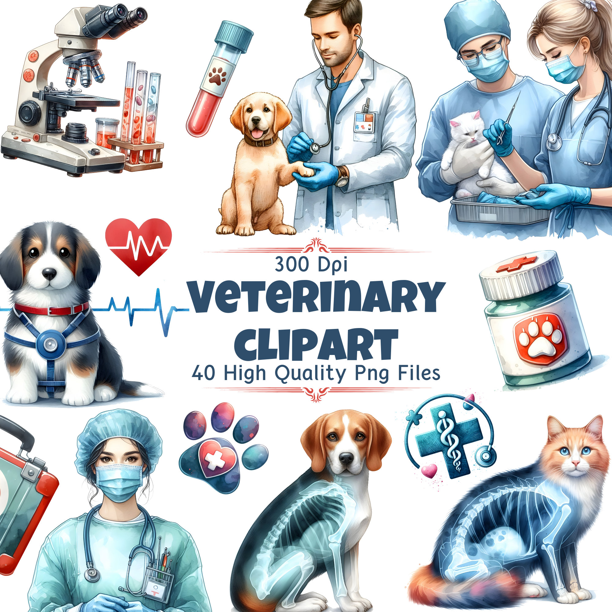 Veterinary Clipart Set 300 DPI High