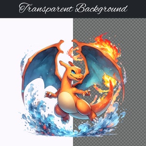 Charizard Clipart Set 300 DPI, High-resolution, Transparent Background ...