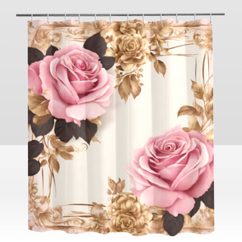 Vintage Floral Shower Curtain Etsy