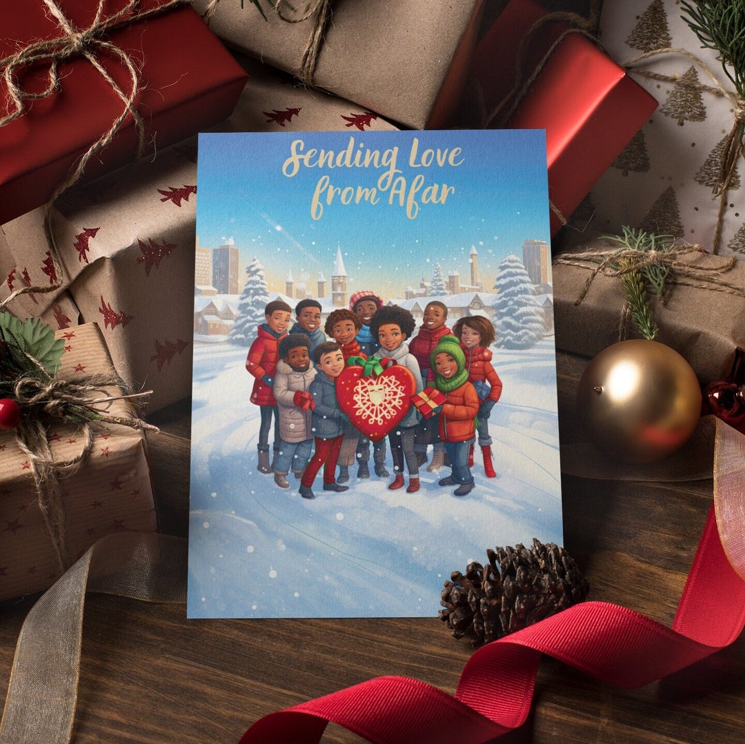 African American Family Christmas Card - Black Adults - Black Kids -  Season's Greetings - Etsy, image size:1080x1079