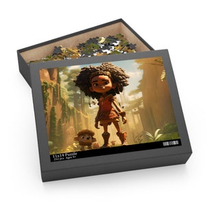 Black Girl in Jungle Puzzle Ages 9+ ~ African American Kid ~ Natural Hair ~ Brown Skin Girls