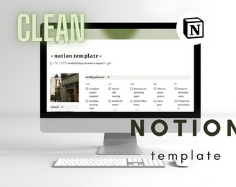 Dark Mode Green Cozy Notion Notion Planner Notion Template Etsy
