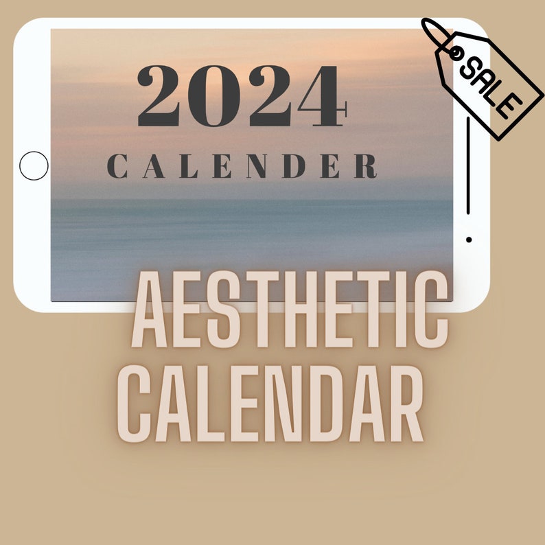 Aesthetic 2024 Calendar Digital Calendar Goodnotes Etsy