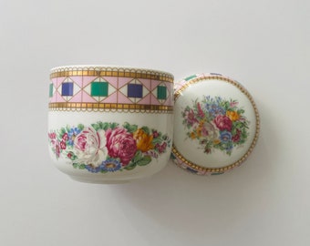 Italian  floral porcelain casket DEPÔS Peita A' La Main