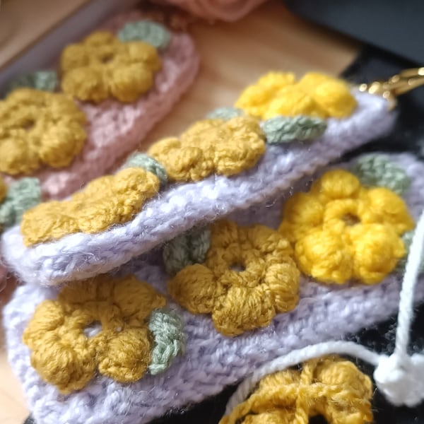 Porte-clés fleurs [crochet][fait main]