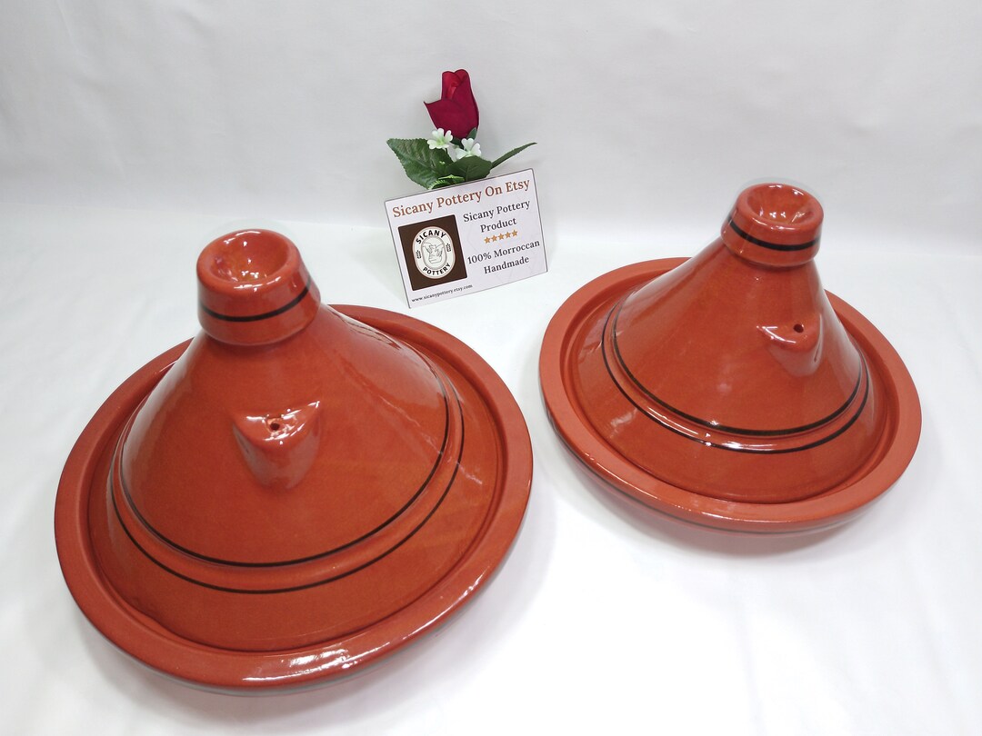 Authentic Big Cooking Tagine Pot, Handmade Fire Resistant Ceramic