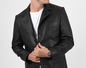 Button Jacket Jigsaw Black Jacket Blazer Leather Jacket Jigsaw