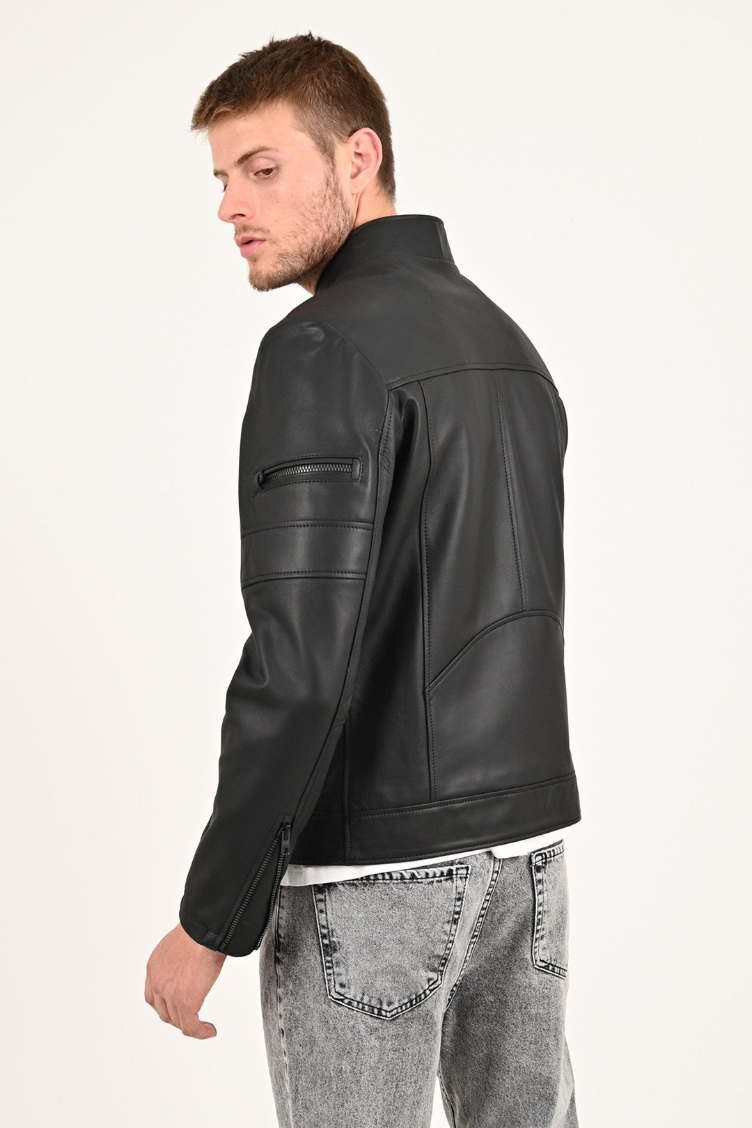 Alin Beckham Relax Fit Men's Leather Jacket - Etsy