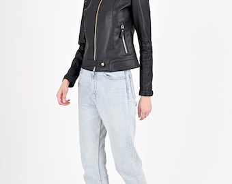 ALiN - Rio Fitted Black Leather Jacket Women's