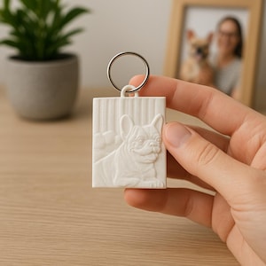 Portachiavi Personalizzato 3D con Foto in Rilievo – Idea Regalo Unica Cane, Gatto, Persone – Stampa su Richiesta