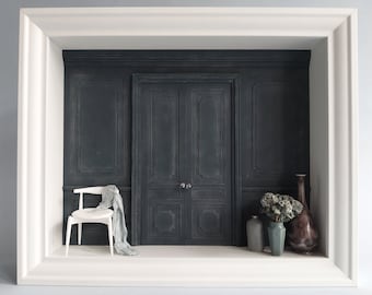 Dollhouse Miniature Shadow Box - 3D Wall Art - Housewarming Gift - Display Your Own Miniature Furniture