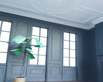 Custom Dollhouse Paneled Room Box 1:12