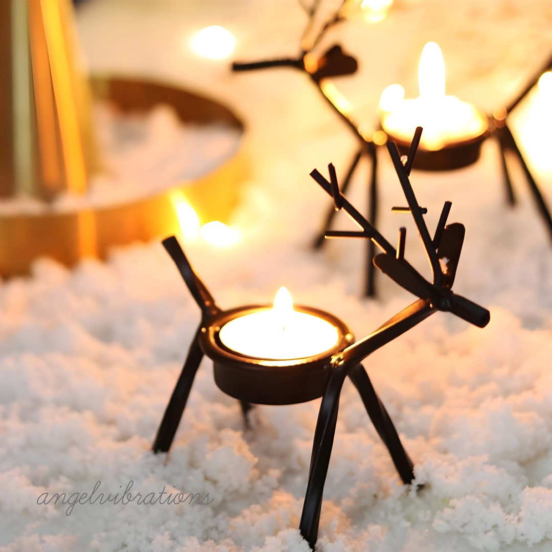 Christmas Tea Light Candle Holder Iron Tealight Holder, Christmas Decor