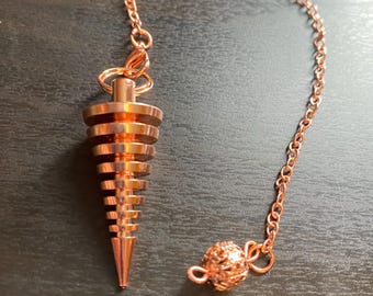 Pendolo a spirale in rame lucido programmato, potenziato con Reiki quantistico e sintonizzazione personale