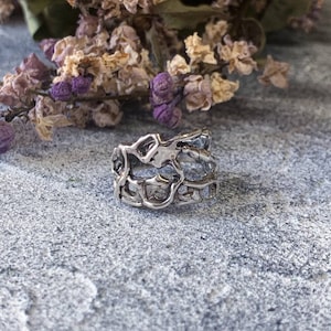 Unique silver gothic band, Unusual ring, Handmade Gothic Spiky Ring, Sterling Silver Ring, Best gift