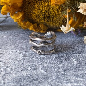 Unique silver gothic band, Unusual ring, Handmade Gothic Spiky Ring, Sterling Silver Ring, Best gift