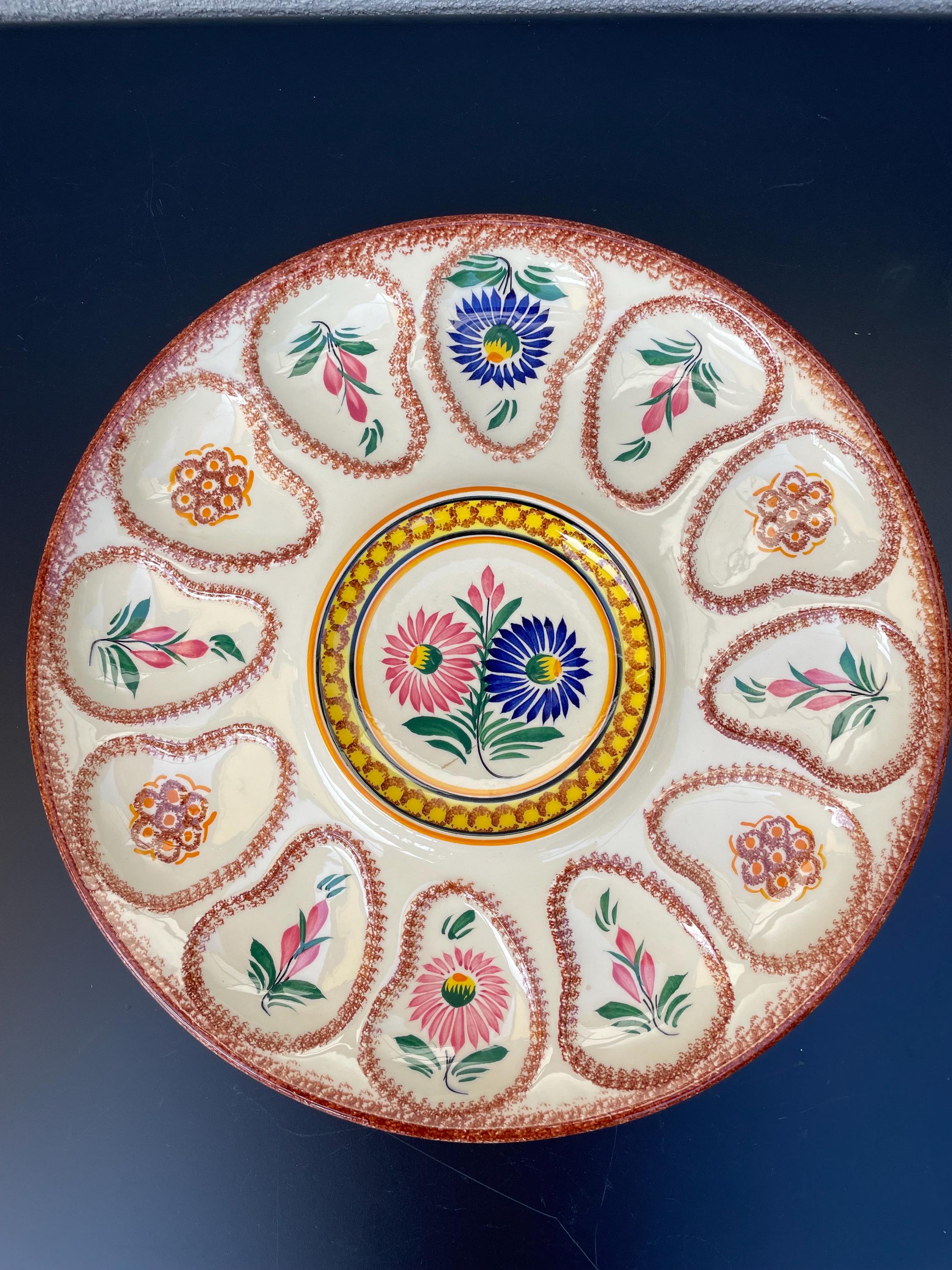 Vend 2 assiettes à huîtres Quimper hb - Arts de la table