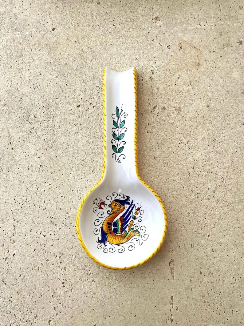 Deruta Spoon Rest, Italy. Handpainted Raphaelesque Decoration. Lovely ...