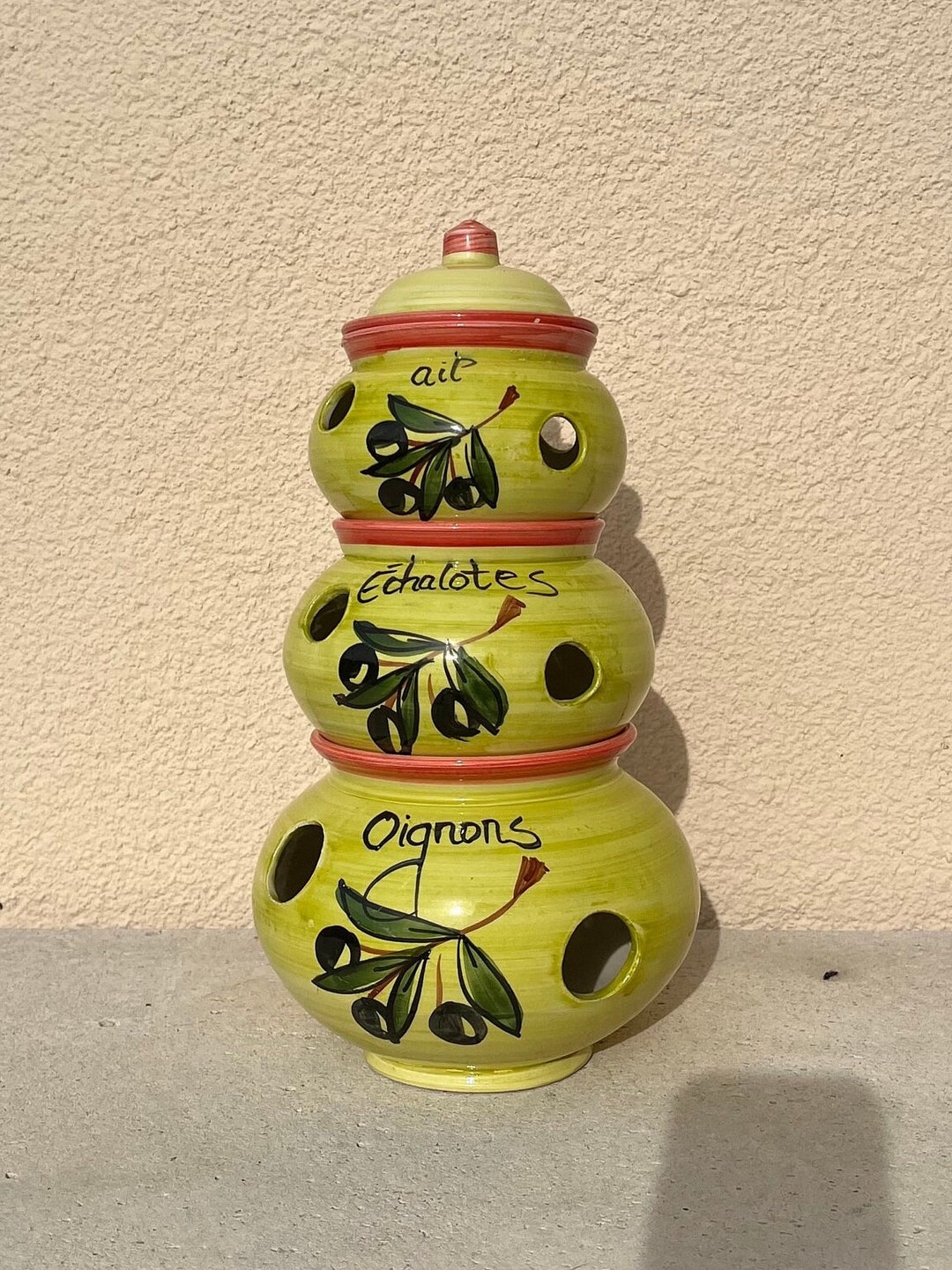 French Yellow Provencal Garlic Onion Storage 3 Levels Etsy