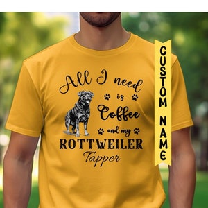 Custom Rottweiler Shirt with dog&#39;s name for Pet lover, Personalized Dog lovers&#39; Birthday gift, Rottweiler Mom shirt, fun Father&#39;s day gift