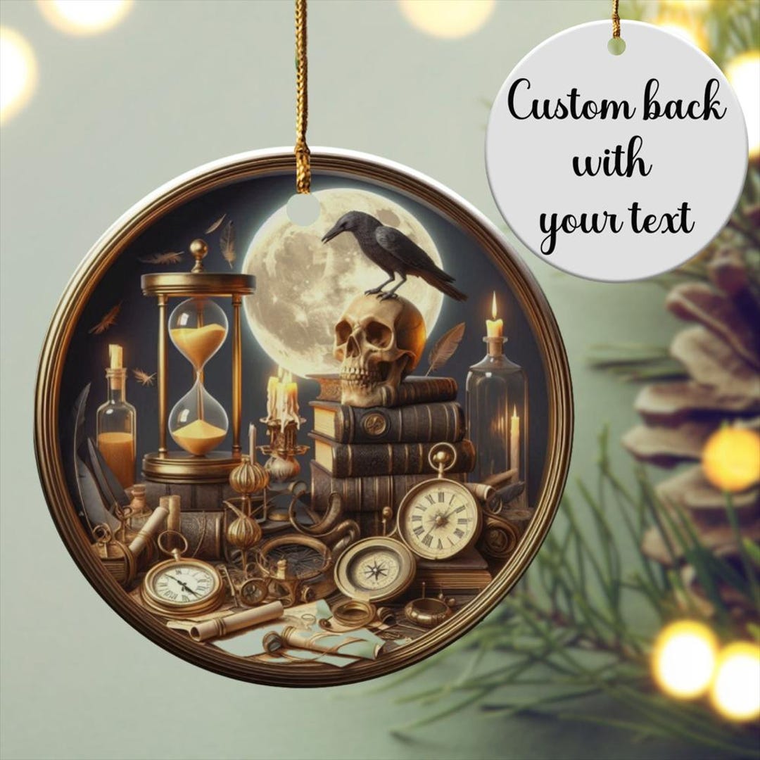 Custom Gothic Dark Academia Ornament, Christmas Gift for Witchy Vibe ...