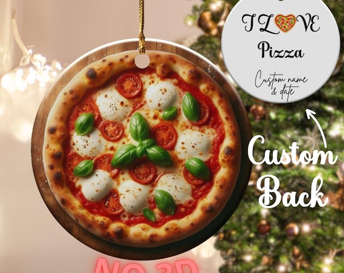 Custom Italian Pizza Christmas Tree Decoration, Novelty Christmas Ornament, Personalized Pizza Party Favor, Unique Xmas Gift for Pizza Lover