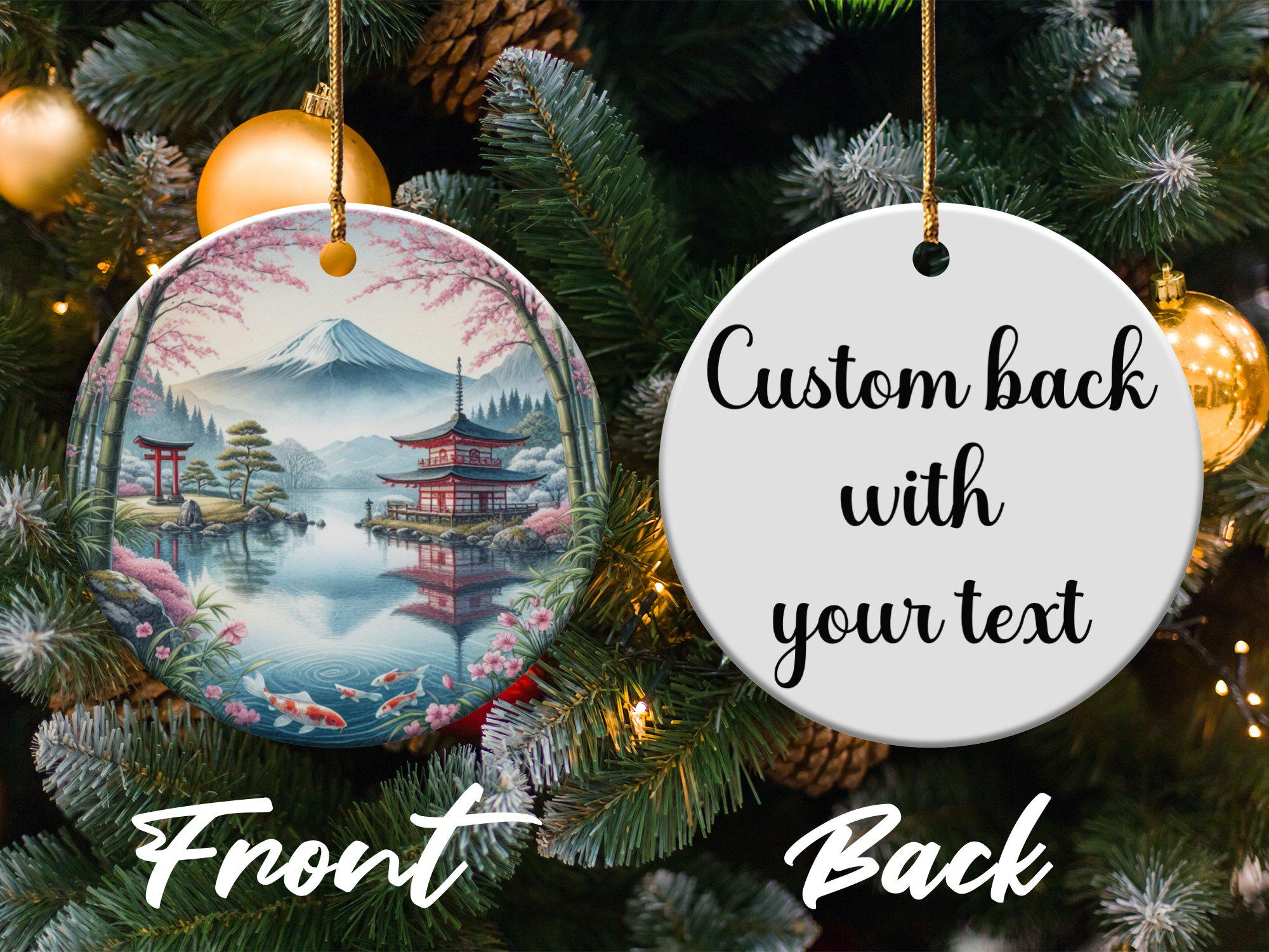 Ceramic Japanese Christmas Ornament, Personalized Christmas Tree Bauble ...