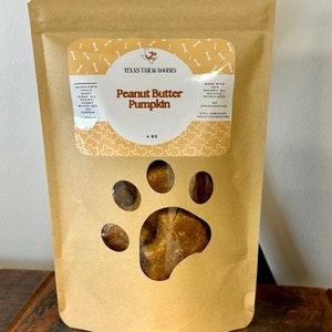 All Natural Dog Treats, Peanut Butter Pumpkin bone shape treats