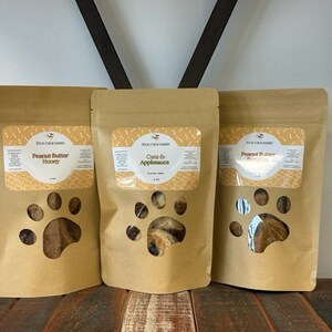 All Natural Dog Treats, Oats & Applesauce, Peanut Butter Pumpkin and Peanut Butter Honey