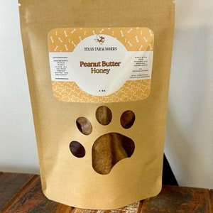 All Natural Dog Treats, Peanut Butter Honey bone shape treats