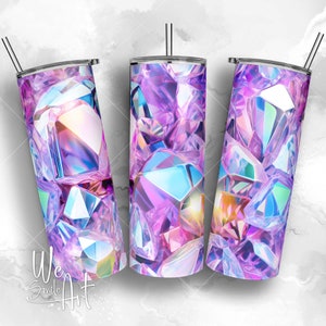 3D Glitter Holographic Crystal Sparkling Seamless, 20oz Skinny Tumbler Sublimation Design, Straight Tumbler Wrap, PNG Digital Download