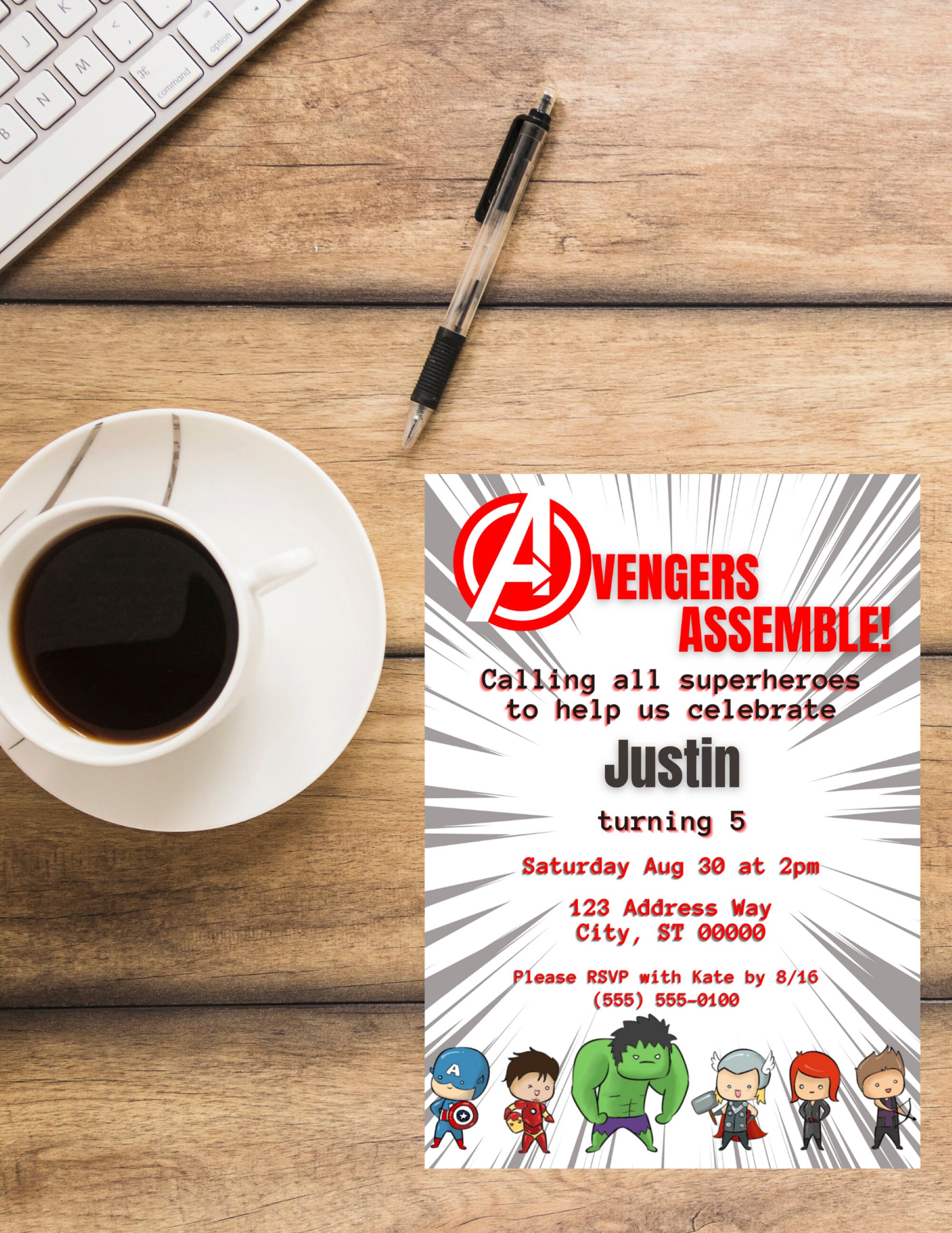 Avengers Birthday Invitation Template - Etsy