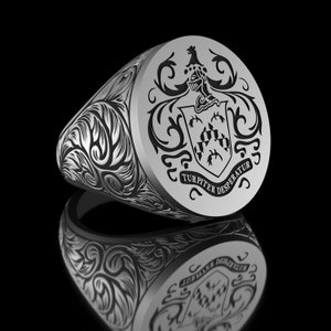 Silver Custom Signet Ring, Family Crest Rings, Coat of Arms Signet Ring, Crest Ring, Family Crest Signet Ring, Personalized Jewelry