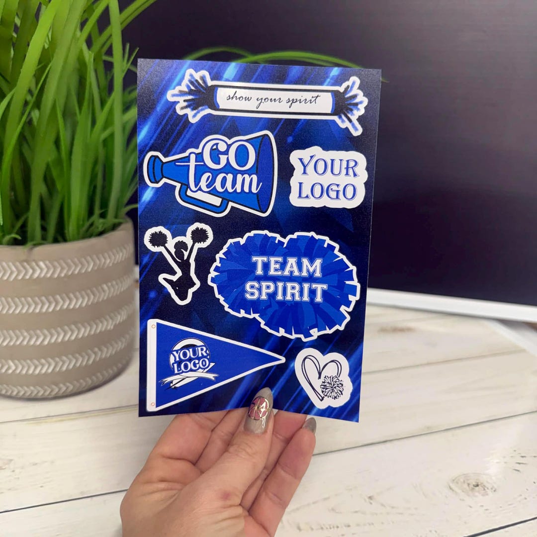 Set of 5 - Custom Team Sticker Sheet Pack, Team Spirit Stickers, School ...