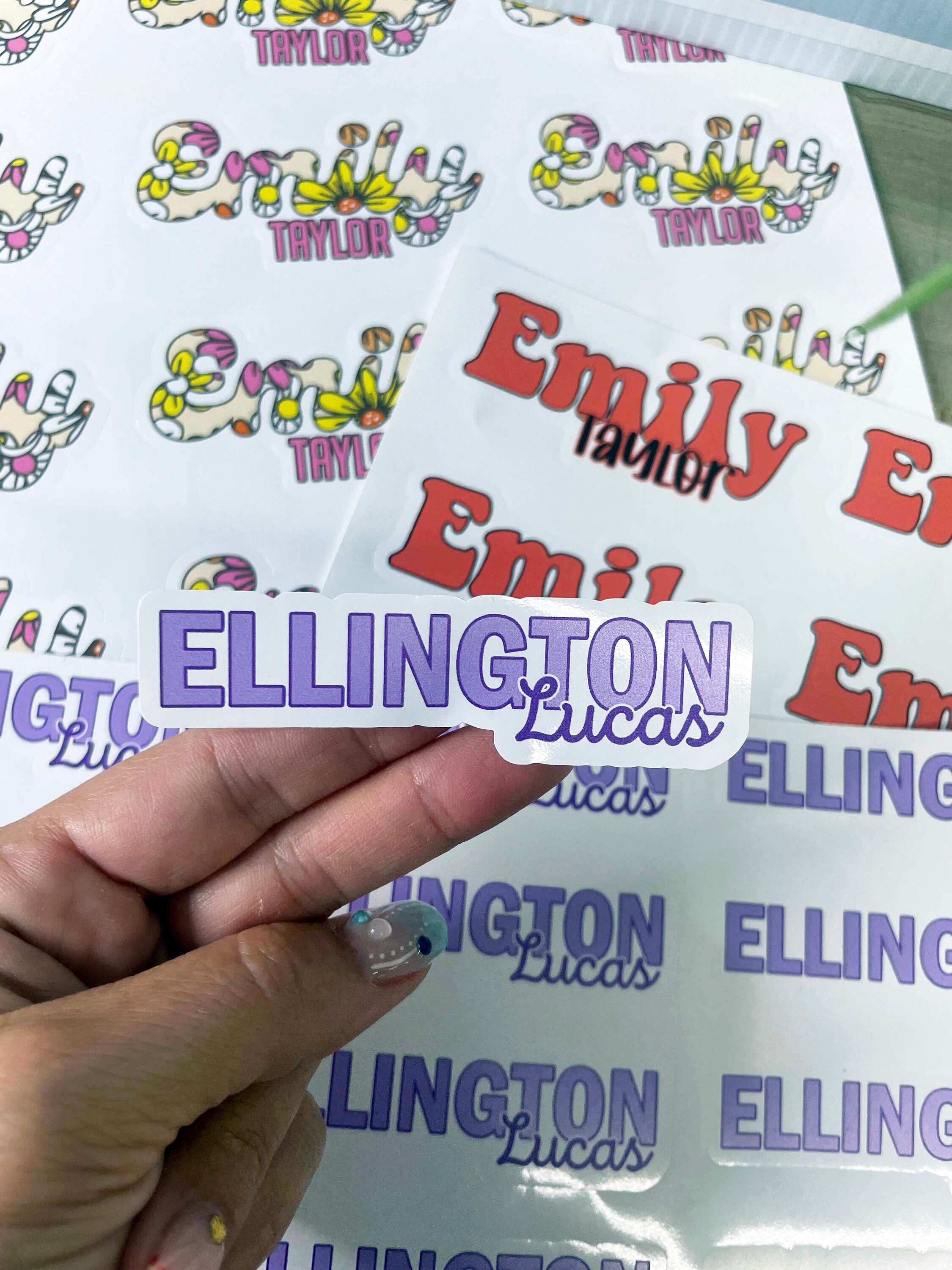 Custom Name Sticker Set: Waterproof Vinyl Decals, School Supply Labels ...