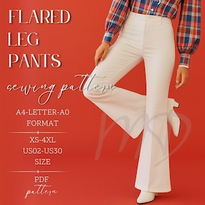 Flare Leg Pants Pattern | Wide Leg Pants Pattern | Comfy Pants Sewing Pattern | Flare Pants Pattern | Flare leg Trouser Pattern PDF | XS-4XL