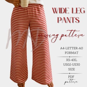Wide Pants Sewing Pattern | Palazzo Pants Sewing Pattern for Women | Pants Pattern | Women Sewing Pattern | Women Palazzo Pants Trousers