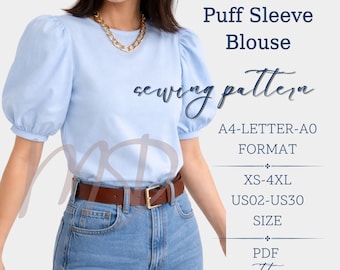 Blouse Sewing Pattern for Women PDF | Milkmaid Style Summer Top | Beginner Friendly