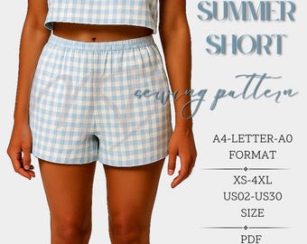 Summer Shorts Pattern | Women Shorts Pattern | Beginner Shorts Pattern | Elastic Waistband Shorts | High Waist Wide Leg Shorts Patterns
