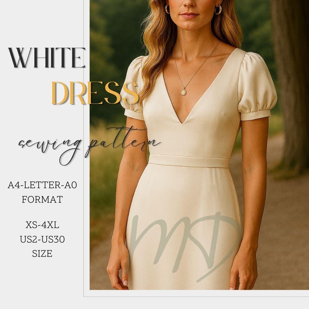 Dress Sewing Pattern | Prom Dress Pattern | Formal Dress Pattern | Slit Dress Pattern | Old Money Dress Pattern | Graduation dress Pattern