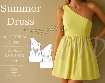 Easy Summer Dress Sewing Pattern: Women's Sizes XS-4XL (PDF Pattern)