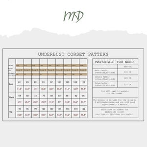 Underbust Corset Sewing Pattern, Belt Leather Corset Pattern, Plus Size ...