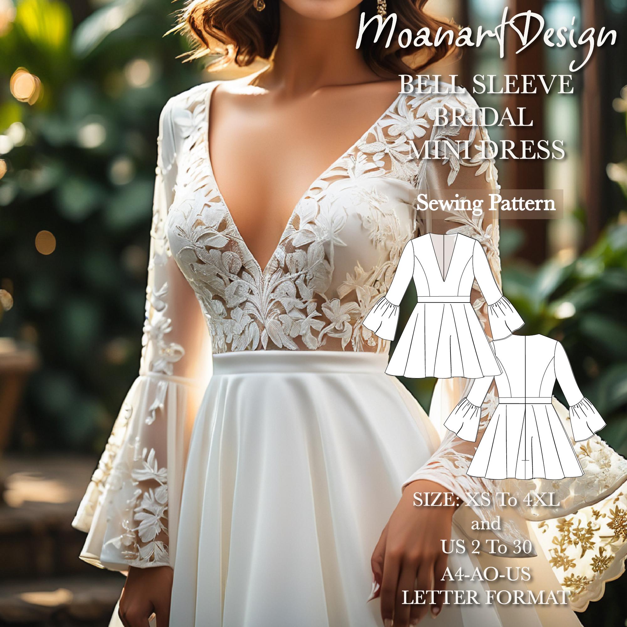 Bell Sleeve White Lace Dress