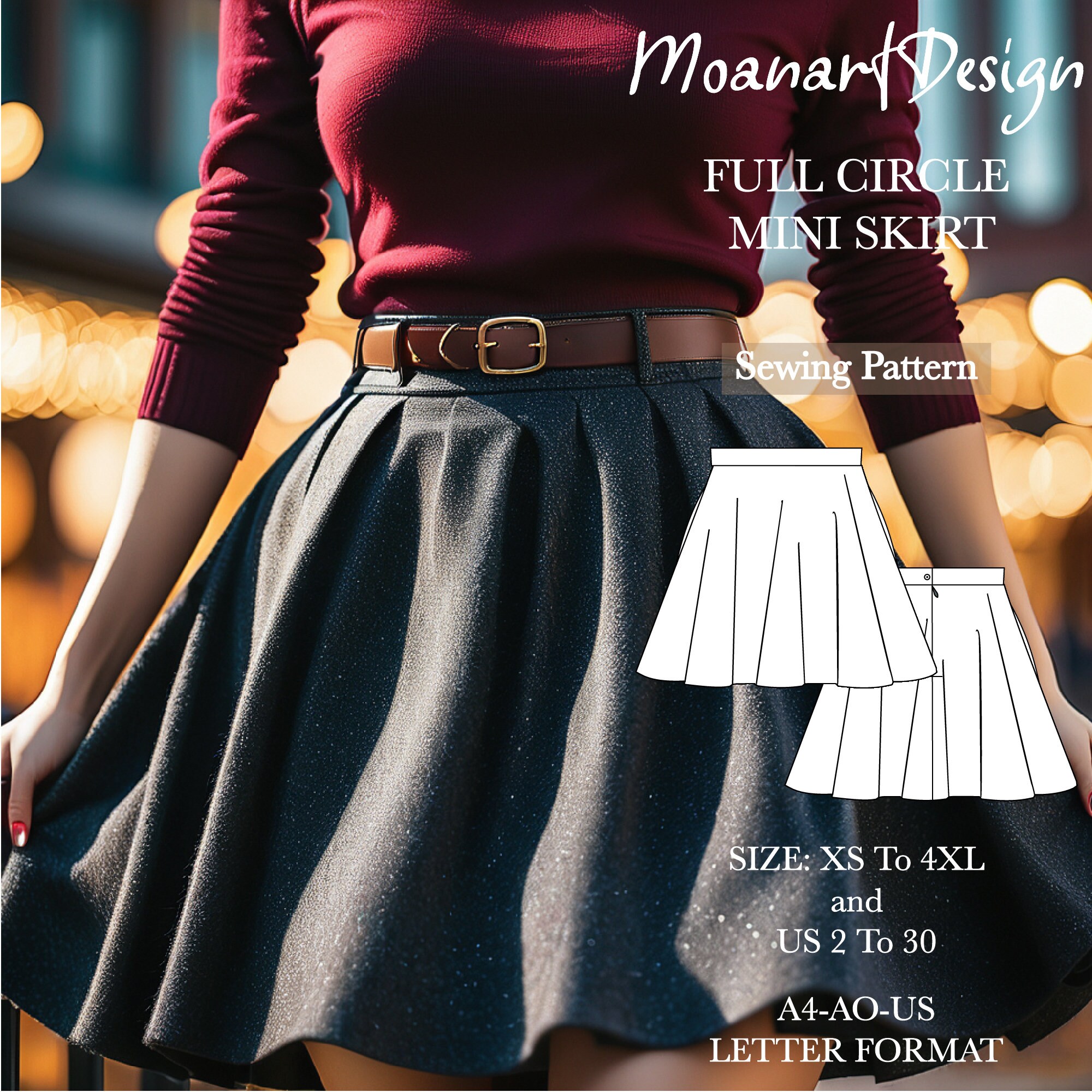 SATHYA mid punched length pleated skirt