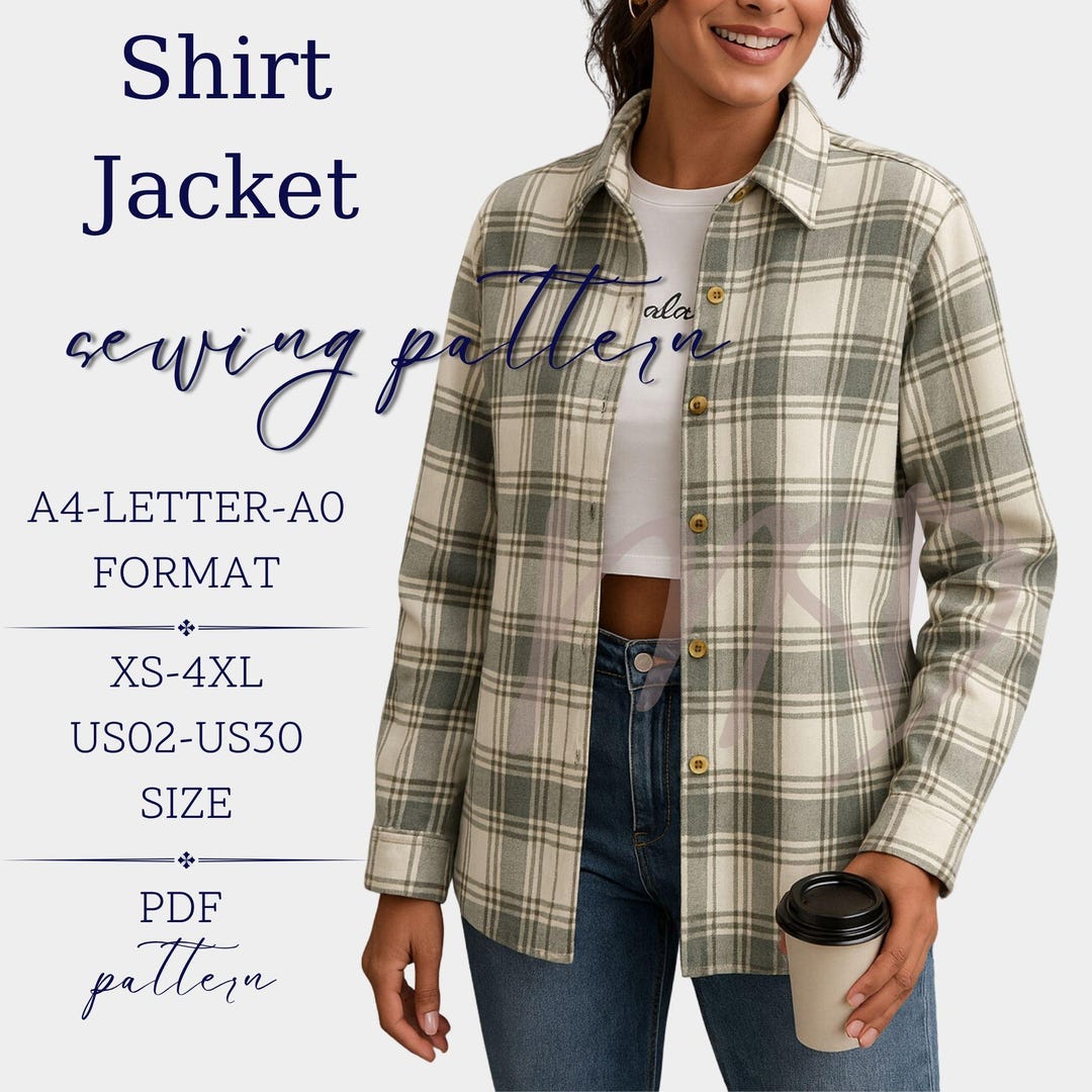 Jacket Sewing Pattern, Shirt Sewing Pattern, Women Pattern, Shacket ...