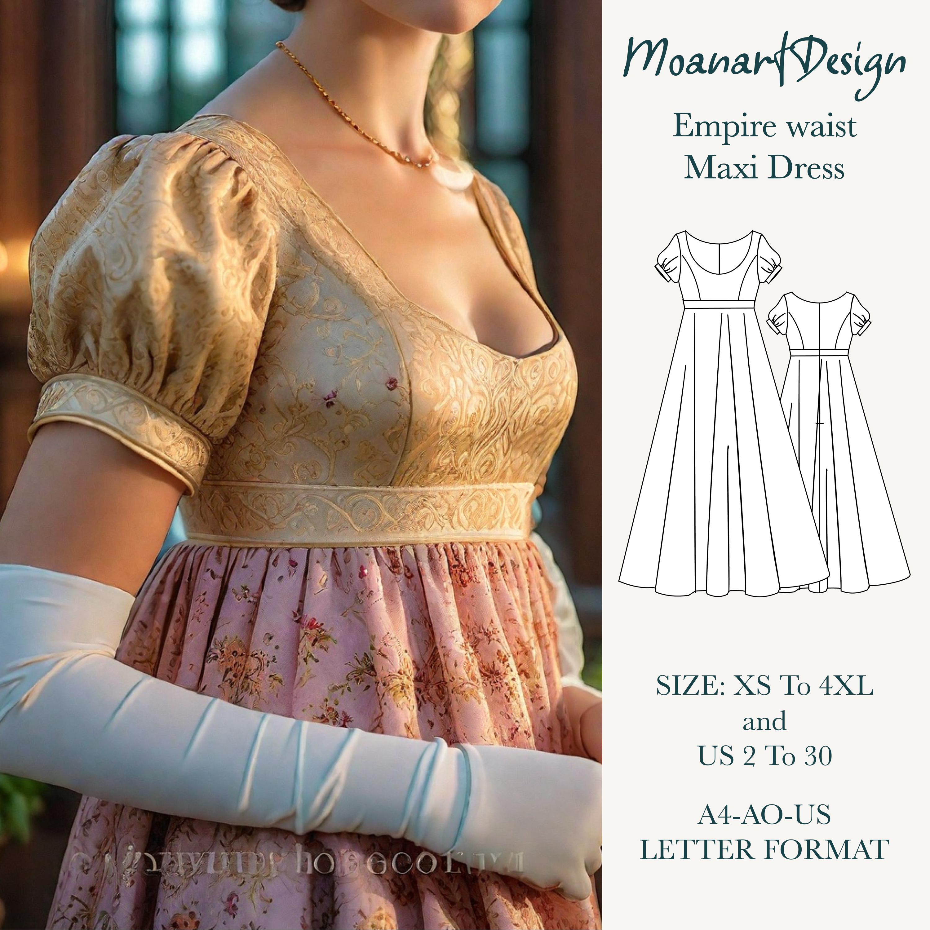 HappyStory Jane Austen Regency Gown - Empire Waist Princess Dress For Women (Handmade, Customizable)