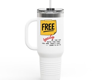 Caneca térmica de viagem cristã "Lavado e Limpo", 1,18 L