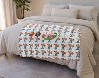 Cobertor "Se Você Der um Biscoito a um Ratinho" | Manta Infantil Estampada com Histórias de Fadas